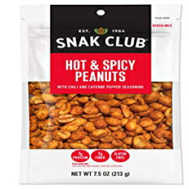 7.5オンス（6個パック）、スナッククラブオールナチュラルホット＆スパイシーピーナッツ、グルテンフリー、非遺伝子組み換え、7.5オンス、6パック 7.5 Ounce (Pack of 6), Snak Club All Natural Hot & Spicy Peanuts, Gluten Free, Non-GMO, 7.5-Ou