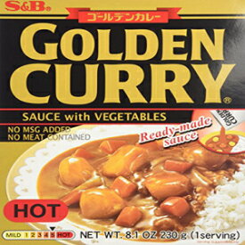 S＆Bゴールデンカレーソース野菜入り、ホット、8.1オンスボックス（5パック） S&B Golden Curry Sauce with Vegtables, Hot, 8.1-Ounce Boxes (Pack of 5)