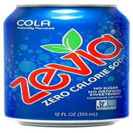 Zevia Zero Calorie Soda、Cola、Naturally Sweetened Soda、（24）12オンス缶; コーラ風味の炭酸ソーダ; さわやかな、風味豊かで、砂糖なしのおいしい自然な甘さ Zevia Zero Calorie Soda, Cola, Naturally Sweetened Soda, (24) 12 Ounce Cans;