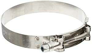 HPS Performance Stainless Steel T-Bolt Hose Clamp Size # 108, fit 4 ID hose SSTC-108-116 Polish 4.25-4.57 (108mm-116mm)