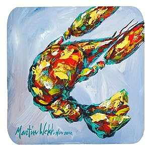 Caroline's Treasures Crawfish Iced Crawfish Foam Coasters (Set of 4), 3.5" H x 3.5" W, Multicolor