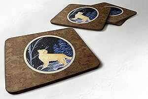 Caroline's Treasures SS8392FC Starry Night Golden Retriever Foam Coaster Set of 4 Set of 4 Cup Coasters for Indoor Outdoor, Tabletop Protection, , Mouse pad Material
