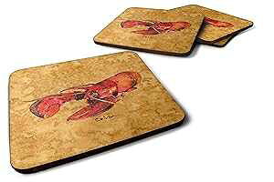 Caroline's Treasures 8715FC Lobster Foam Coaster Set of 4 Set of 4 Cup Coasters for Indoor Outdoor, Tabletop Protection, , Mouse pad Material