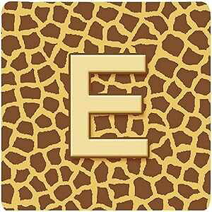 Caroline's Treasures mO L tH[R[X^[ (4 Zbg)A EA 3.5 C` x  3.5 C`A}`J[ Caroline's Treasures Monogram-Giraffe Foam Coasters (Set of 4), Initial Letter E, 3.5"