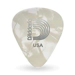 Planet Waves D'Addario Accessories White Pearl Celluloid Guitar Picks, 25 pack, Medium
