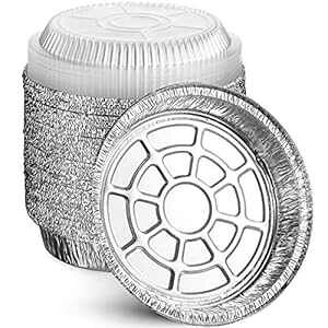 MontoPack 9�h Round Aluminum Foil Pans with Clear Lids | Disposable Containers with Straight Walls for Storing, Baking, Meal Prep & Reheating | Freezer & Oven Safe, Recyclable | 40 Pack of Tins