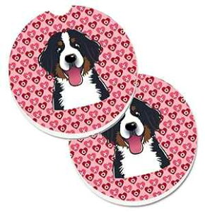 Caroline's Treasures BB5307CARC Bernese Mountain Dog Set of 2 Cup Holder Car Coasters Absorbent Sandstone Coasters for Car Cup Holders Gifts for Men or Women, Large, Multicolor