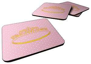 Caroline's Treasures o[i eBA tH[ R[X^[ 4 ZbgA3.5A}`J[ Caroline's Treasures Ballerina Tiara Foam Coaster Set of 4, 3.5, Multicolor