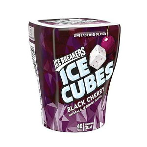 Ice Breakers Ice Cubes �V���K�[�t���[ �L�V���g�[���K���A�u���b�N�`�F���[�A3.24 �I���X Ice Breakers Ice Cubes Sugar Free Xylitol Gum, Black Cherry, 3.24 Oz