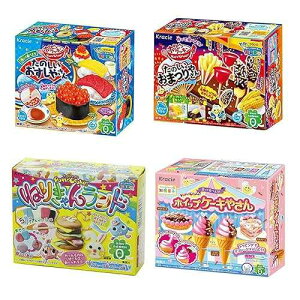 Popin' Cookin' Japanese DIY �L�b�g �l�ߍ��킹 4 �� �N���V�G �q���p�[�e�B�[ �X�i�b�N�{�b�N�X Ninjapo Popin' Cookin' Japaneese DIY Kit Assortment 4pcs Kracie Children Party Snack Boxes Ninjapo