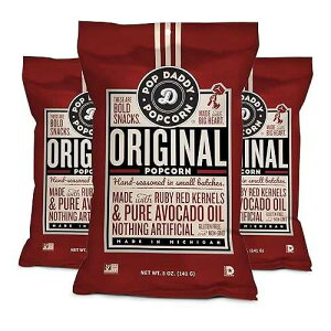 ? ?? ???? ?? 5?? - 3? ? POP DADDY �EPOPCORN�E Pop Daddy Flavored Popcorn Gourmet, Original Flavor Popped Popcorn, Hand Seasoned Ruby Red Kernels, Gluten Free Healthy Popcorn Snacks, 5oz Individual Bags, 3