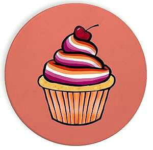 Z~bN Xg[ R[X^[ R[X^[ 4 Zbg - YrA vCh JbvP[L fU[g `F[ LGBT Hat Shark Ceramic Stone Coaster Coasters Set of Four - Lesbian Pride Cupcake Dessert Cherry LGBT