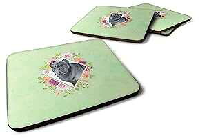Caroline's Treasures CK4285FC Cane Corso Green F Foam Set of 4 Coasters, Multicolor