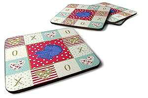 Caroline's Treasures CK5468FC Delta Tail Betta Fish Love Foam Coaster Set of 4, Red Set of 4 Cup Coasters for Indoor Outdoor, Tabletop Protection, , Mouse pad Material