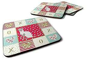 Caroline's Treasures CK5786FC V _ Lbg u tH[ R[X^[ 4 ZbgA}`J[ Caroline's Treasures CK5786FC Siamese Modern Cat Love Foam Set of 4 Coasters, Multicolor