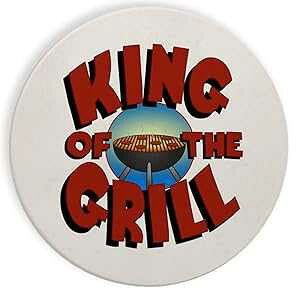 Z~bN Xg[ R[X^[ R[X^[ 4 Zbg - LO Iu U O bhlbN V[̏ےIȃpfB t[Y Hat Shark Ceramic Stone Coaster Coasters Set of Four - King of The Grill Redne