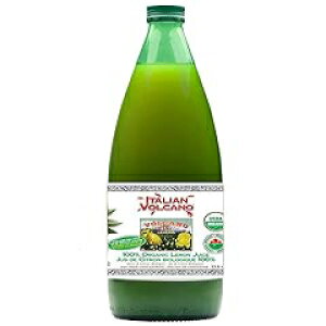 C^ẢΎR USDA I[KjbN  W[X 1 bg {g - 2 pbN Italian Volcano USDA Organic Lemon Juice 1 Liter Bottle - 2 Pack
