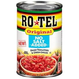 Ro-Tel RoTel Original No Salt Added Diced Tomatoes & Green Chilies 10oz Can (Pack of 12)