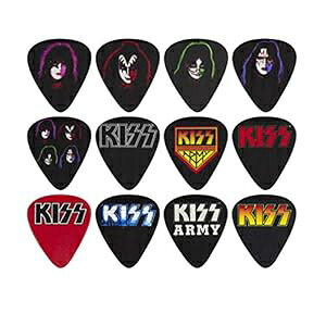 P Perri's Leathers Ltd. Perri's Leathers Ltd. - Guitar Picks - Celluloid - KISS - Official Licensed Product - Assorted Designs - Medium 0.71mm - 12 Pack - For Acoustic/Bass/Electric Guitars - Made in Canada (LP12-KI