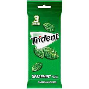 gCfg VK[t[KAXyA~gA3pbNiv42j Trident Sugar Free Gum, Spearmint Flavor, 3 Packs (42 Pieces Total)