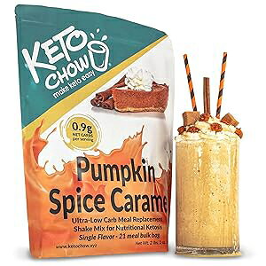 Keto Chow Pumpkin Spice Caramel Keto Meal Replacement Shake Nutritionally Complete Low Carb Delicious Easy Meal Substitute You Choose The Fat 21 Meal Bulk Pack