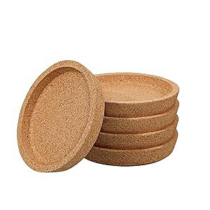 Hemoton Natural Round Cork Coasters for Drinks 4 Inch Drink Coasters Absorbent Reusable Saucers for Coffee Mug,Tea Cup,Cold Drinks Wine Glasses, Set of 5