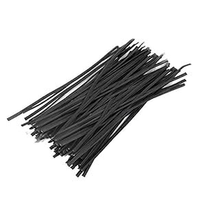 Tangser Plastic Black 6" Twist Ties, Reusable Cable Ties,Long Garbage Bag Twist Ties, Trash Bag Coated Ties, Twisty Ties for Organizing, Plant Hollding, Office, Christmas Tree (500 Pcs/6 inch)