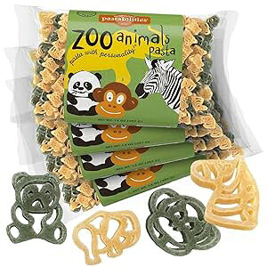 Pastabilities Fun Shaped Pasta for Kids - Zoo Animals Pasta - Wild Animal Theme, Non-GMO Natural Wheat Pasta, All-Natural, Kosher Certified, Made in the USA, (4 Pack,14 Oz)