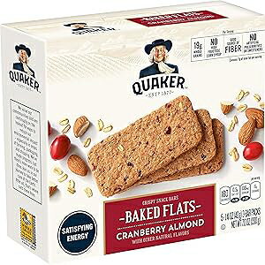 �N�G�[�J�[ �u���b�N�t�@�X�g �t���b�c�A�N�����x���[ �A�[�����h�A�u���b�N�t�@�X�g �o�[�A5 �܁A�e�܂� 3 �̃o�[�������Ă��܂� Quaker Breakfast Flats, Cranberry Almond, Breakfast Bars, 5 Pouches, 3 Bars