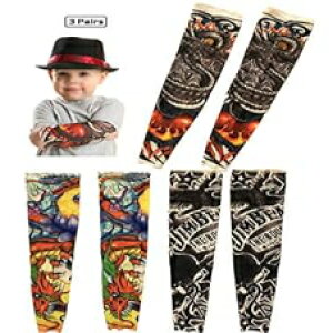 �q���p�ꎞ�I�ȃ^�g�D�[�X���[�u iToolai �A�[�g ��p�A�[���J�o�[�A�b�v �t�F�C�N�^�g�D�[�X���[�u �j�̎q ���̎q ���Ă��~�ߗp (3�y�A) Temporary Tattoo Sleeves for Kids, iToolai Art Cooling Arm Cover Up Fake