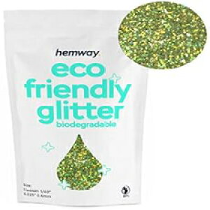 Hemway Biodegradable Glitter Eco Friendly - 100g/3.5oz Bio Cosmetic Safe Sparkle Vegan for Face Eyeshadow Body Hair Festival Makeup Craft - Chunky (1/40" 0.025" 0.6mm) - Lime Green Holographic