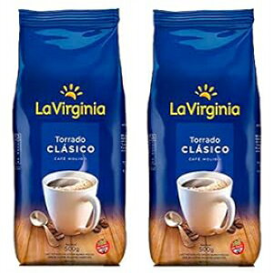 LA VIRGINIA Cafe Torrado Clasico Molido en Bolsa 500 gr. [XgR[q[ 1.1|h - 2pbNB LA VIRGINIA Cafe Torrado Clasico Molido en Bolsa 500 gr. Roasted Coffee 1.1 lb. - 2 PACK.