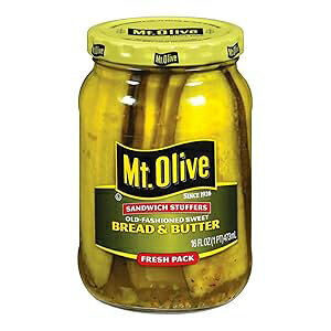 MT OLIVE ThCb`X^bt@[YAubho^[W[A16 IX MT. OLIVE Sandwich Stuffers, Bread & Butter Jar, 16 oz