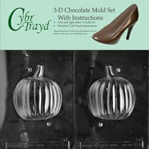 Cybrtrayd H089AB `R[g LfB^ 3D `R[g^̐ 2 ^LbgtA3D pvL Cybrtrayd H089AB Chocolate Candy Mold, Includes 3D Chocolate Molds Instructions and 2-Mold Kit, 3D Pumpkin