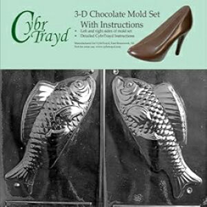 Cybrtrayd N031AB `R[gLfB^ 3D `R[g^̐ 2 ^LbgtA傫ȃfU[gtBbV Cybrtrayd N031AB Chocolate Candy Mold, Includes 3D Chocolate Molds Instructions and 2-Mold Kit, Large 