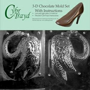 Cybrtrayd W300AB `R[g LfB^ 3D `R[g^̐ 2 ^LbgA3D Xt Cybrtrayd W300AB Chocolate Candy Mold, Includes 3D Chocolate Molds Instructions and 2-Mold Kit, 3D Swan