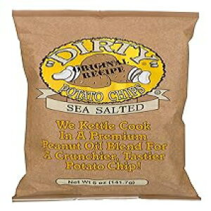 Dirty Potato Chips Dirty Kettle Potato Chips, Sea Salted, 5 oz. Bag, 12 Count ? Gluten Free, Skins On, Savory, Crunchy Chips, Great for Lunches or Snacking on the Go