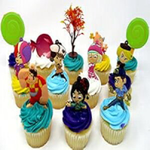Wreck-It t aP[L JbvP[L gbp[ Zbg tA@lyAFlƑe[}̃ANZT[ł Cake Toppers Wreck-It Ralph Birthday Cake CUPCAKE Topper Set Featuring Ralph, V