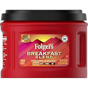 Folgers ubNt@Xg uh }Ch [Xg OEh R[q[A21.6 IX (3 pbN) Folgers Breakfast Blend Mild Roast Ground Coffee, 21.6 Ounces (Pack of 3)