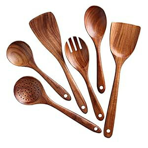 Lb`piZbgAؐZbg łth~p Lb`c[ ؐXv[ƃXp` T_tH[NpؐXv[ NAYAHOSE Kitchen Utensils Set, Wooden Cooking Utensil Set N