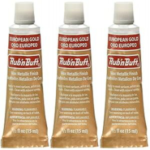 DOGNNAK Rub 'n Buff The Original Wax Metallic Finish European Gold [Pack of 3 ]