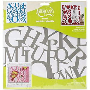 fRA[gAJ[iXeVA12C`×12C`AAt@R[W Deco Art Americana Decor Stencil, 12" by 12", Alpha Collage