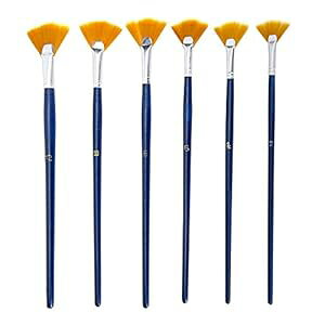 NGWALL yCg uV Zbg t@ iC AN ʊGM (u[ 6{) NGWALL t Brush Set Fan Nylon Acrylic Watercolor tbrush (Blue 6pcs)
