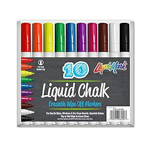 t̃`[N}[J[ 10 pbN - A\[gJ[ LIQUI-MARK 10 Pack Liquid Chalk Markers - Assorted Colors