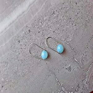 XJCu[NH[c_t[vCOXeXX`[ Curious Creations Sky Blue Quartz Modern Hoop Earrings Stainless Steel