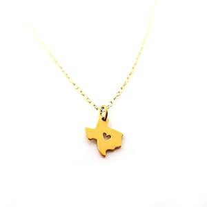eLTXBS[h`[lbNX - 14KS[htBhWG[ CY Design Studio Texas State Gold Charm Necklace - Tiny 14k Gold Filled Jewelry