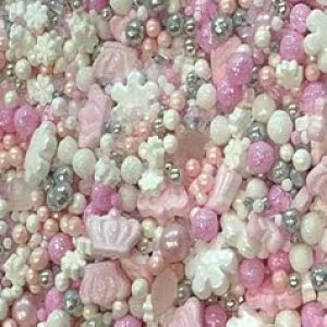 sNvZXNE&Xm[t[NHpXvNA10IXAĵjXvN̕⊮uXbgt It's All Sweet Pink Princess Crown & Snowflake Edible Confetti Sprinkles, 1