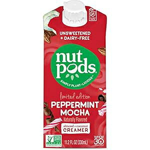 Nutpods ペパーミントモカ、アーモンドとココナッツから作られた無糖乳製品不使用の液体コーヒークリーマー (12 パック) nutpods Peppermint Mocha, Unsweetened Dairy-Free Liquid Coffee Creamer Made From Almonds and C