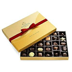 SfBo VReBG A\[g`R[g S[hMtg{bNX Ԃ{t 36 Godiva Chocolatier Assorted Chocolate Gold Gift Box with Red Ribbon, 36 Pieces