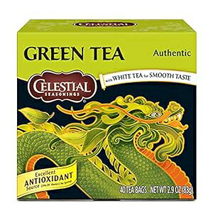Celestial Seasonings ΒA{iIAJtFCAeB[obO 40 A6 pbN (pbP[W͈قȂꍇ܂) Celestial Seasonings Green Tea, Authentic, Contains Caffeine, 40 Tea Bags, Pack of 6 (Pack May V